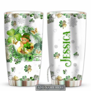 Irish Lucky With Four-Leaf Clover Personalized - Tumbler - Owl Ohh - Owl Ohh