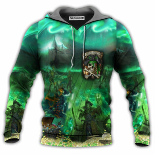 Irish Pirate Booze And Booty With Green - Hoodie - Owl Ohh - Owl Ohh