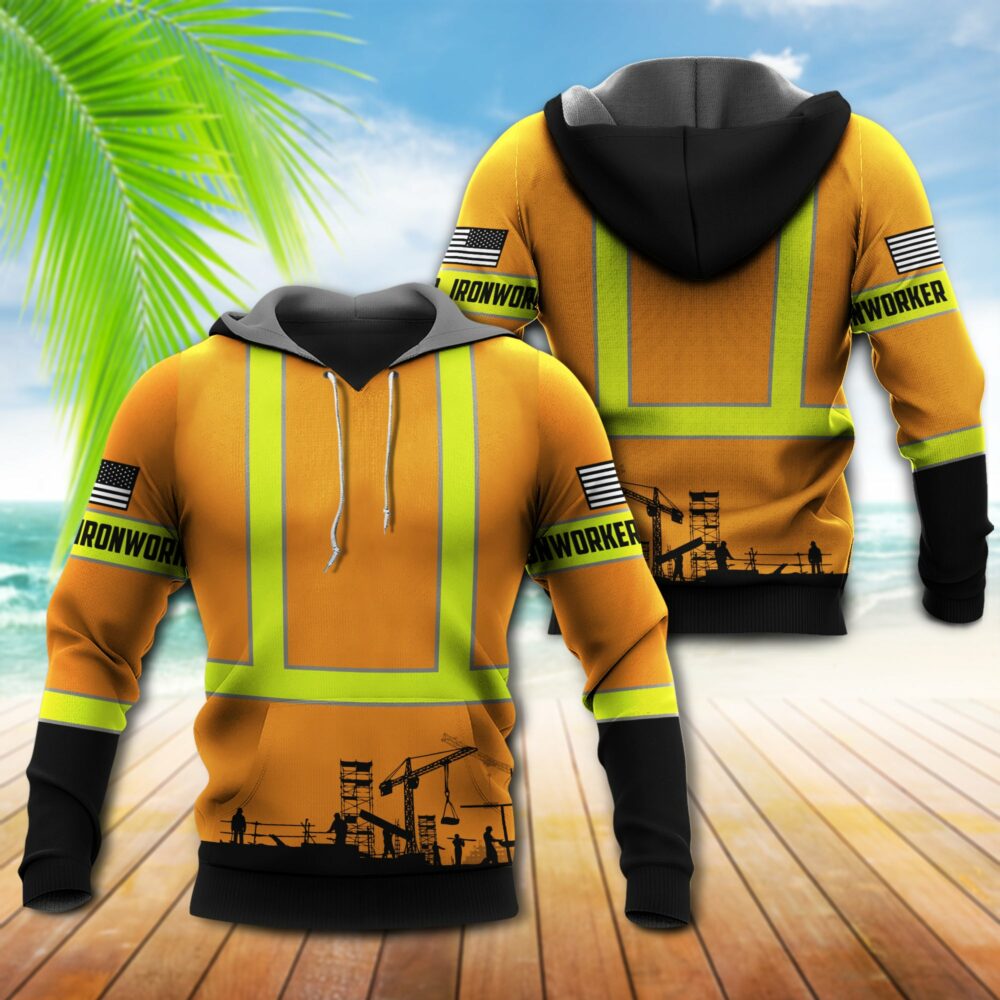 Iron Worker Orange Style - Hoodie - Owl Ohh - Owl Ohh