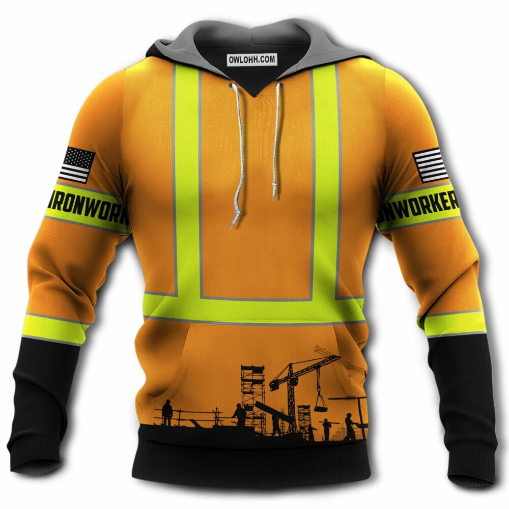 Iron Worker Orange Style - Hoodie - Owl Ohh - Owl Ohh
