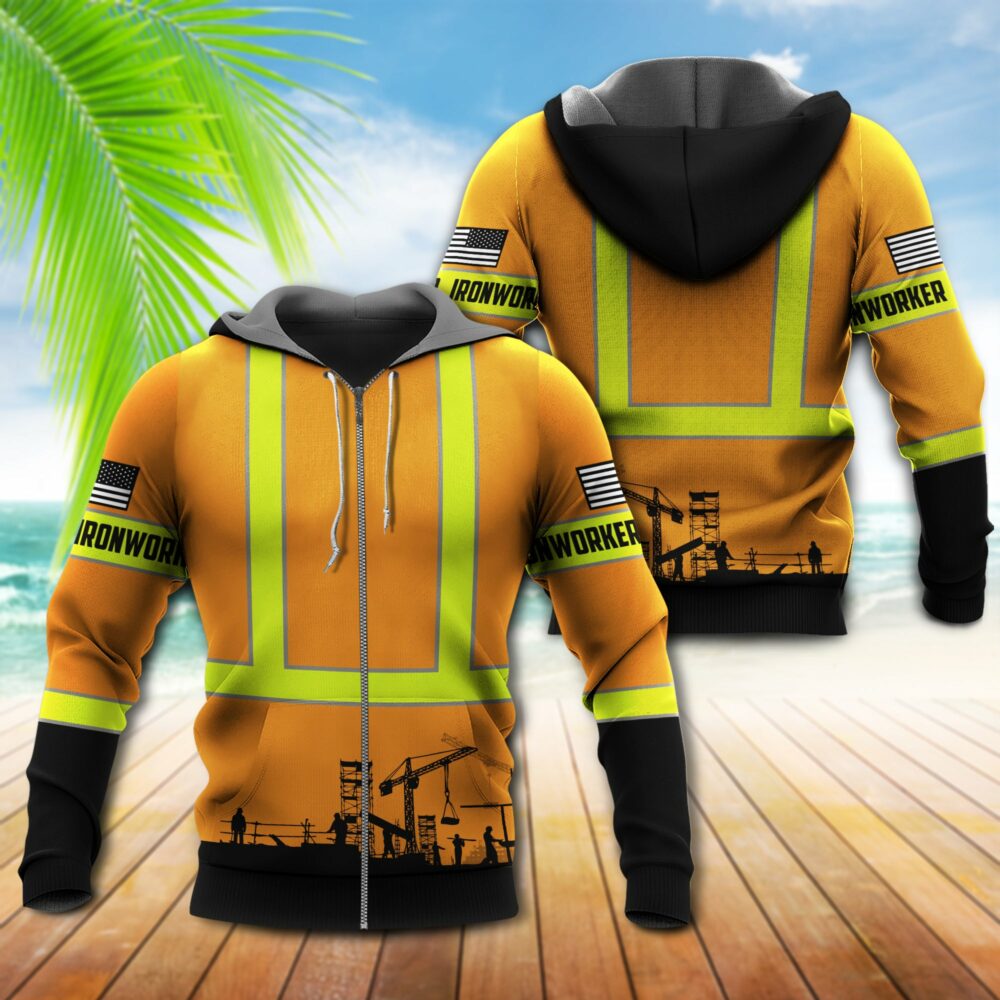 Iron Worker Orange Style - Hoodie - Owl Ohh - Owl Ohh