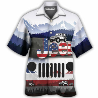 Jeep Mountain America Flag Style - Hawaiian Shirt - Owl Ohh - Owl Ohh