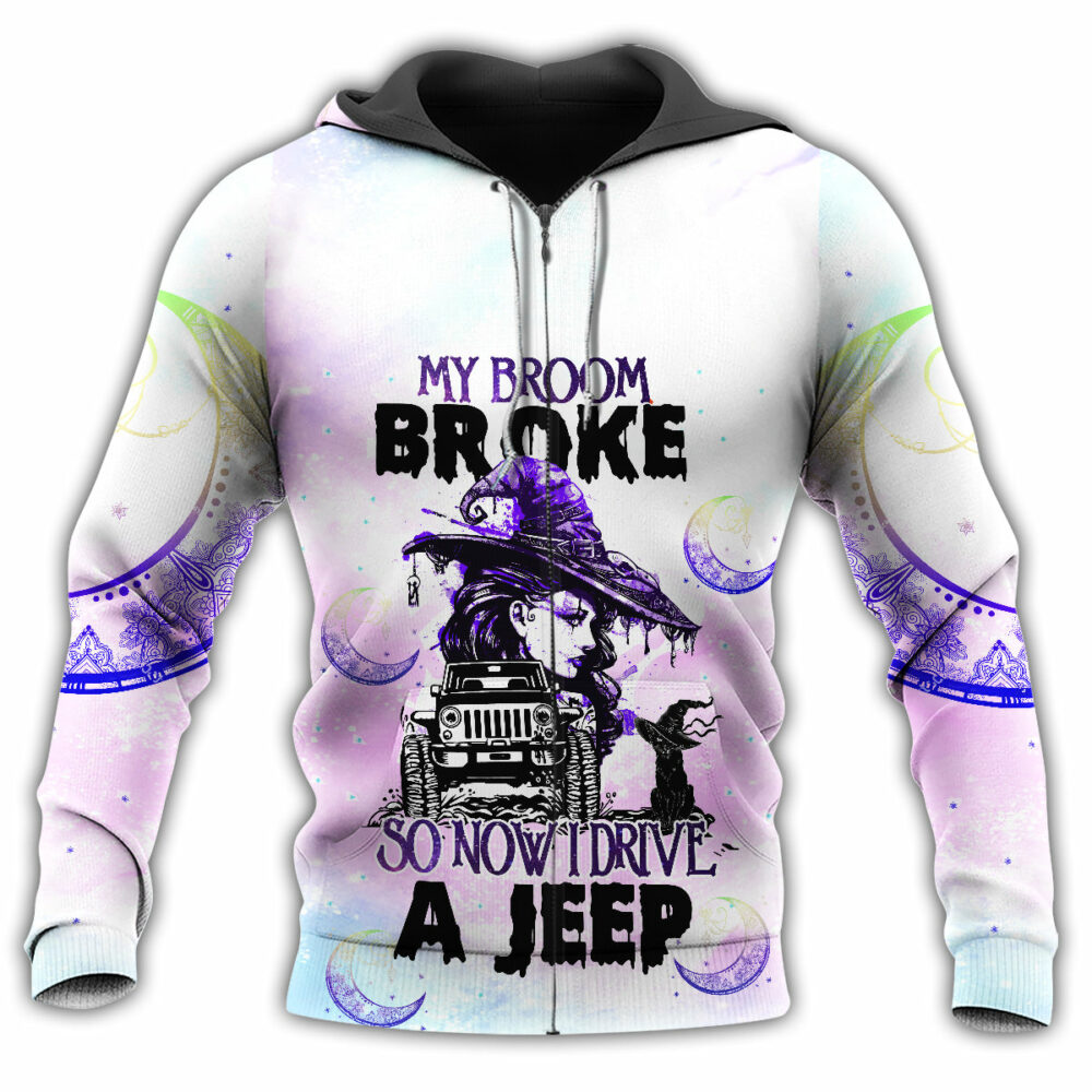 Jeep My Broom Is Broke So Now I Drive Purple - Hoodie - Owl Ohh - Owl Ohh