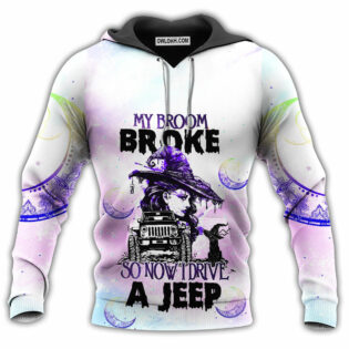 Jeep My Broom Is Broke So Now I Drive Purple - Hoodie - Owl Ohh - Owl Ohh