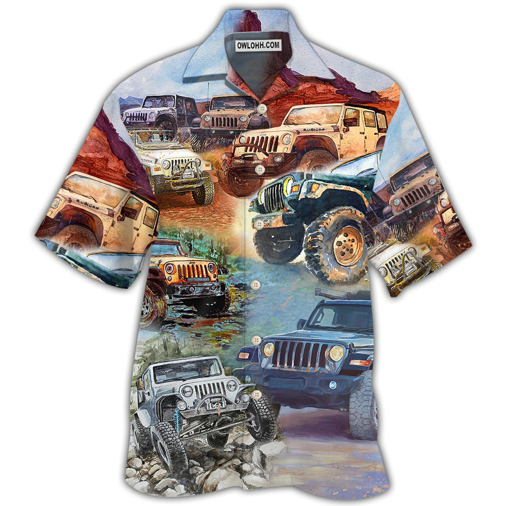 Jeep Painting Classic Jeep Vintage - Hawaiian shirt - Owl Ohh - Owl Ohh