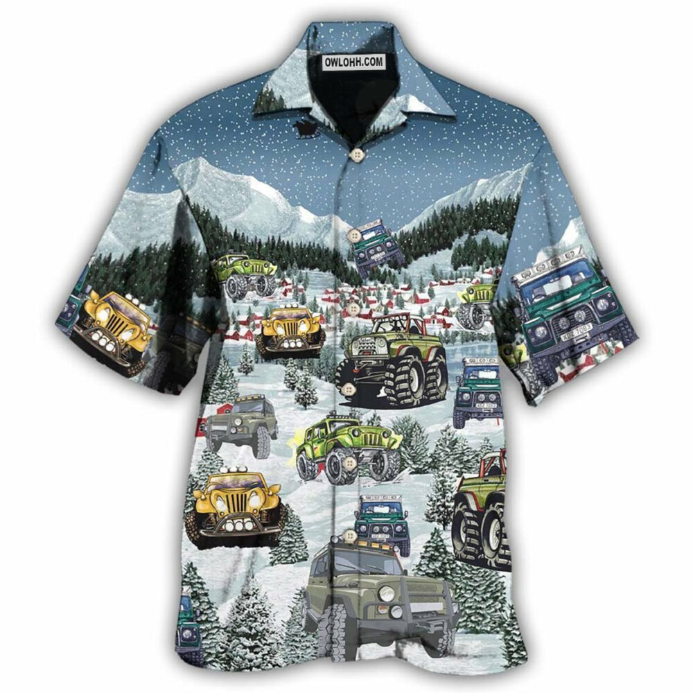 Jeep Snow Party Merry Christmas - Hawaiian Shirt - Owl Ohh - Owl Ohh