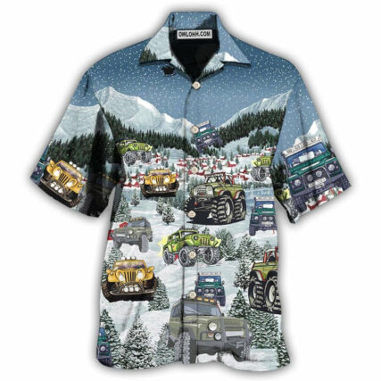 Jeep Snow Party Merry Christmas - Hawaiian Shirt - Owl Ohh - Owl Ohh