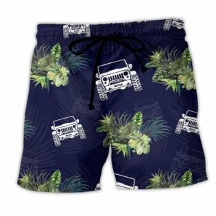 Jeep Tropical Floral Blue - Beach Short - Owl Ohh - Owl Ohh