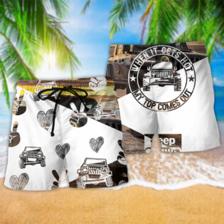 Jeep When It Get Hot Heart - Beach Short - Owl Ohh - Owl Ohh