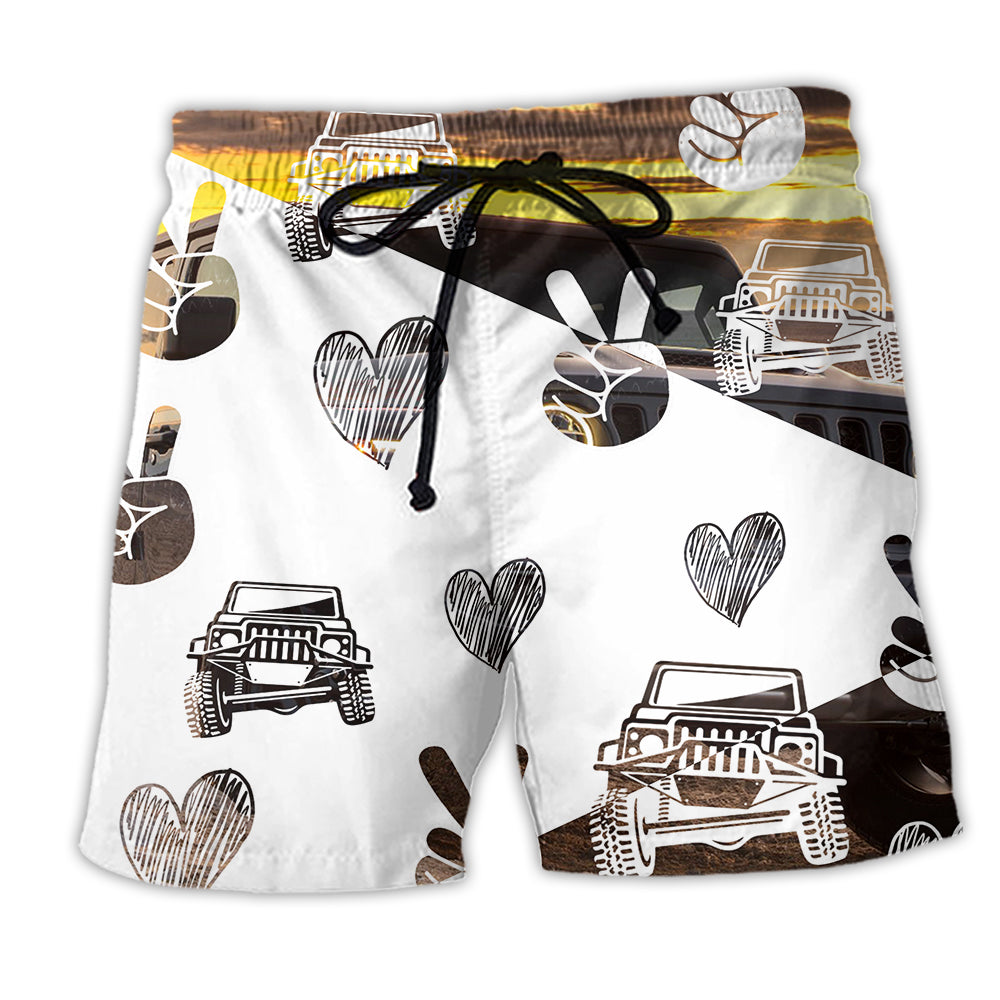 Jeep When It Get Hot Heart - Beach Short - Owl Ohh - Owl Ohh