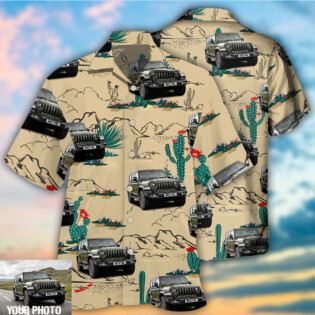 Jeep Cactus in Desert Custom Photo - Hawaiian Shirt - Owl Ohh - Owl Ohh
