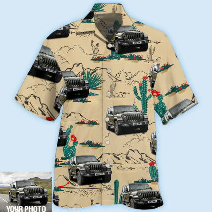 Jeep Cactus in Desert Custom Photo - Hawaiian Shirt - Owl Ohh - Owl Ohh