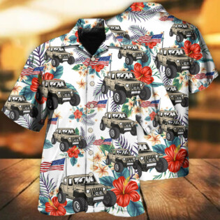 Jeep Independence Day Flower Style - Hawaiian Shirt - Owl Ohh - Owl Ohh