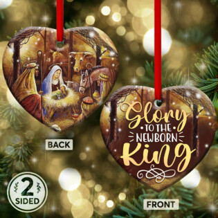 Jesus Glory To The New Born King - Heart Ornament - Owl Ohh - Owl Ohh