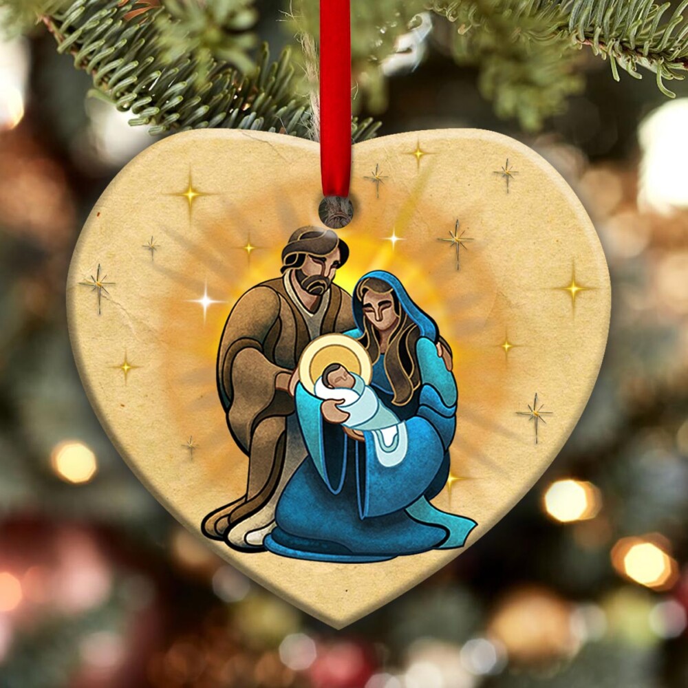 Jesus Peace On Earth - Heart Ornament - Owl Ohh - Owl Ohh