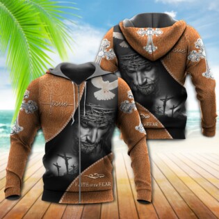 Jesus Blessing Faith Over Fear - Hoodie - Owl Ohh - Owl Ohh