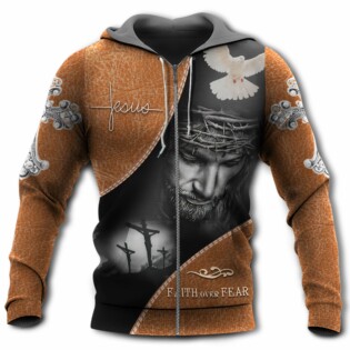 Jesus Blessing Faith Over Fear - Hoodie - Owl Ohh - Owl Ohh
