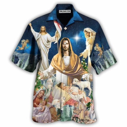 Jesus Christmas Miracle Night - Hawaiian Shirt - Owl Ohh - Owl Ohh