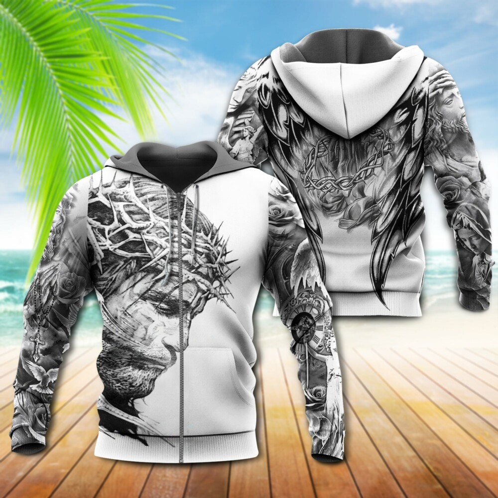 Jesus In My Soul Black And White - Hoodie - Owl Ohh - Owl Ohh