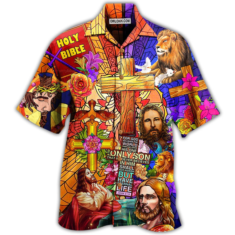 Jesus Lion And Flowers Cool - Hawaiian Shirt - Owl Ohh - Owl Ohh