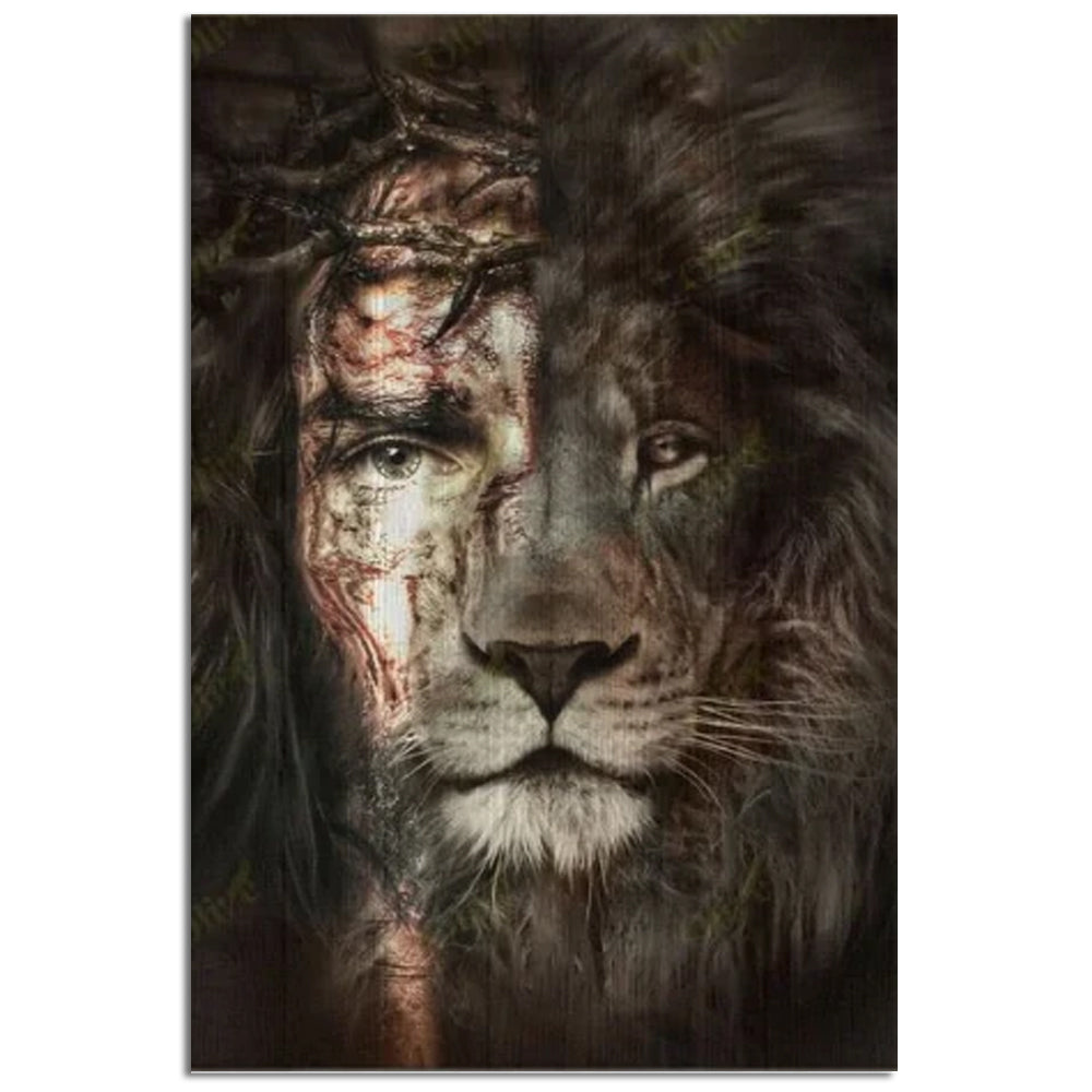 Jesus Lion Faith Over Fear - Vertical Poster - Owl Ohh - Owl Ohh