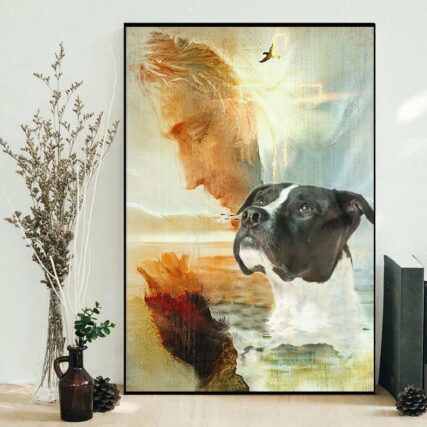 Jesus Pitbull God By My Side For Pitbull Lover - Vertical Poster - Owl Ohh - Owl Ohh