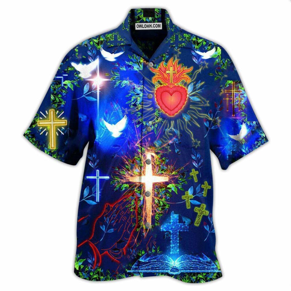 Jesus Put God First And Youll Be Last In Blue - Hawaiian Shirt - Owl Ohh - Owl Ohh
