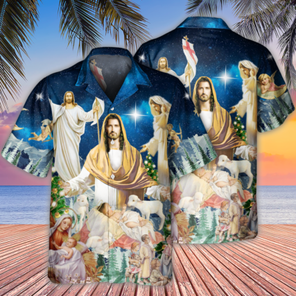 Jesus Christmas Miracle Night - Hawaiian Shirt - Owl Ohh - Owl Ohh