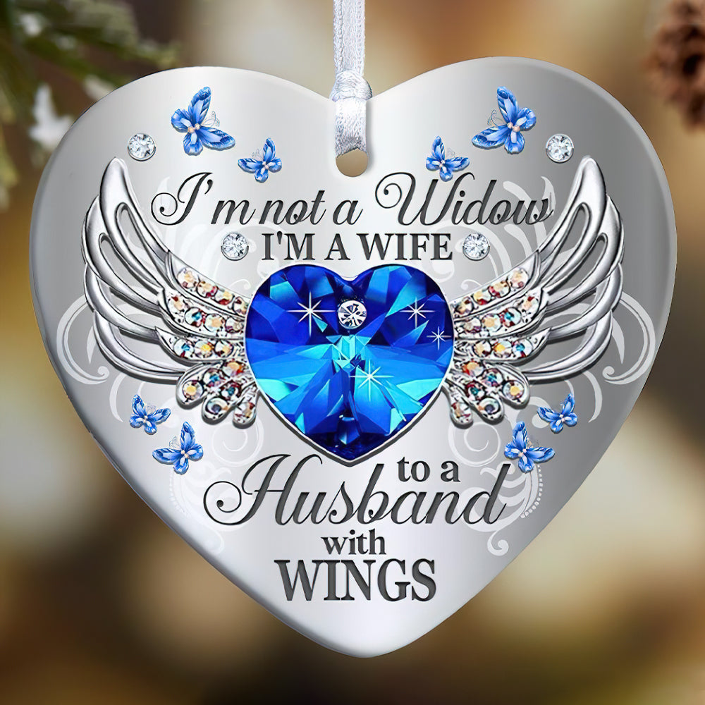 Butterfly My Husband Has Wings - Heart Ornament - Owl Ohh - Owl Ohh