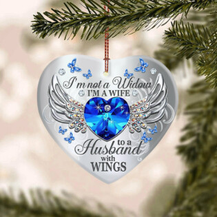 Butterfly My Husband Has Wings - Heart Ornament - Owl Ohh - Owl Ohh