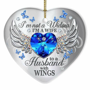 Butterfly My Husband Has Wings - Heart Ornament - Owl Ohh - Owl Ohh