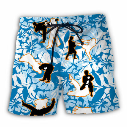Ju Jitsu Make Me Strong Tropical Floral - Beach Short - Owl Ohh - Owl Ohh