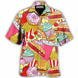 Food Junk Food Art Colorful - Hawaiian Shirt - Owl Ohh - Owl Ohh