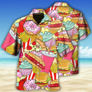 Food Junk Food Art Colorful - Hawaiian Shirt - Owl Ohh - Owl Ohh