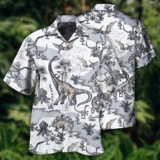 Dinosaur Jurassic Dinosaur Art Style - Hawaiian Shirt - Owl Ohh - Owl Ohh