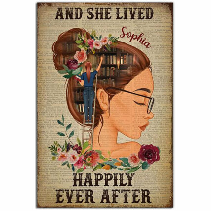 Book Just A Girl Who Loves Books Reading Personalized - Vertical Poster - Owl Ohh - Owl Ohh