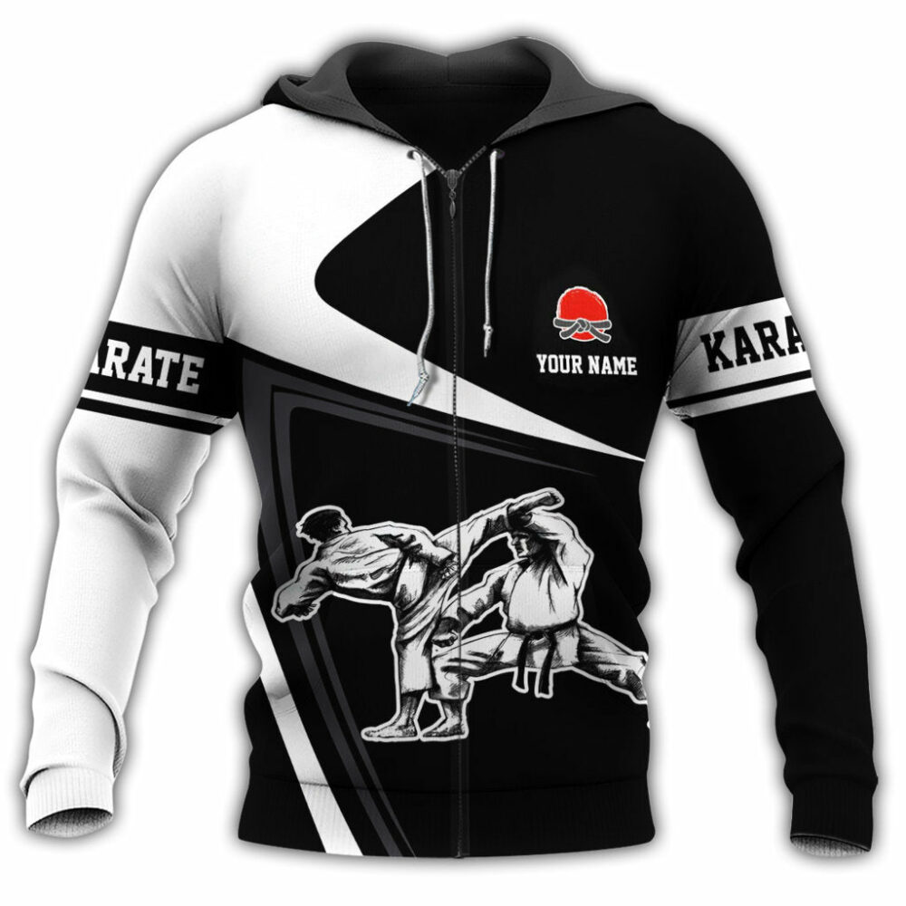 Karate Black White So Cool Personalized - Hoodie - Owl Ohh - Owl Ohh