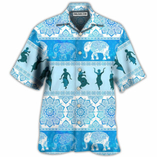 Kathak Elephant Pattern - Hawaiian Shirt - Owl Ohh for men and women, kids - Owl Ohh