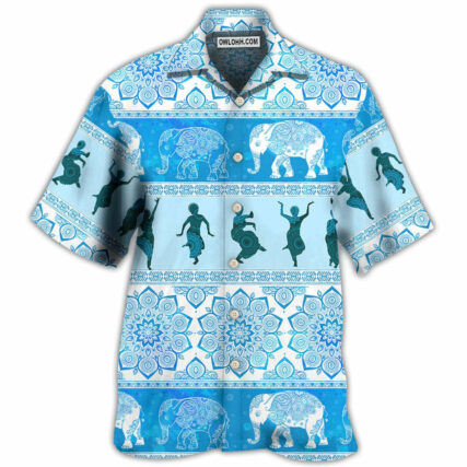 Kathak Elephant Pattern - Hawaiian Shirt - Owl Ohh for men and women, kids - Owl Ohh