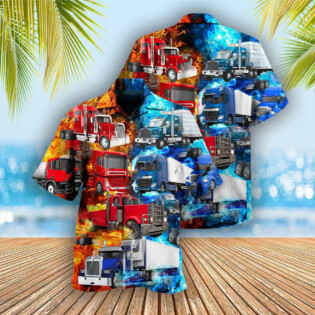 Truck Keep On Trucking Driver Cool and Hot - Hawaiian Shirt - Owl Ohh - Owl Ohh