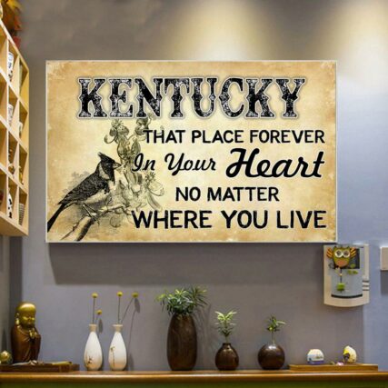 Kentucky That Place Forever In Your Heart Cardinal - Horizontal Poster - Owl Ohh - Owl Ohh