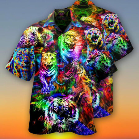 Animals King Of The Jungle Lion Tiger Leopard With Full Colors - Hawaiian Shirt - Owl Ohh - Owl Ohh