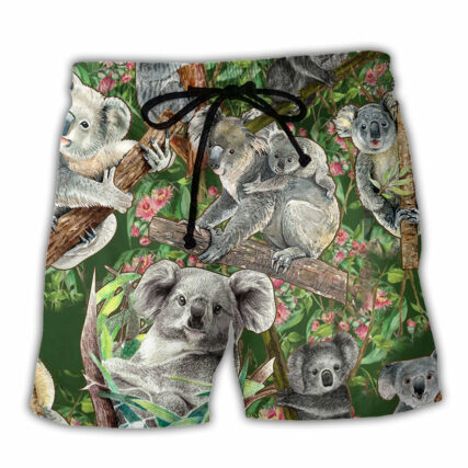 Koala Love Trees Floral - Beach Short - Owl Ohh - Owl Ohh