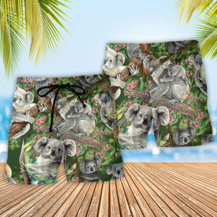 Koala Love Trees Floral - Beach Short - Owl Ohh - Owl Ohh