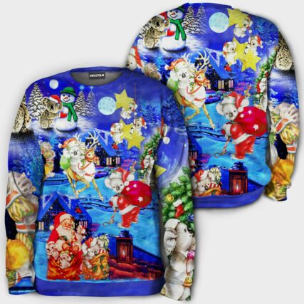 Christmas santa koala brings gifts - Hoodie - HOOD04NVC040921
