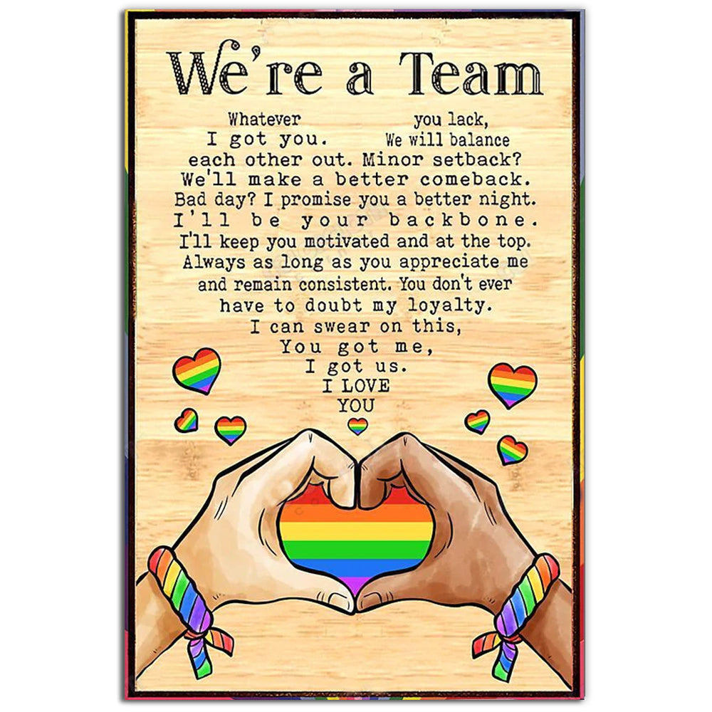 LGBT We're A Team - Vertical Poster - Owl Ohh - Owl Ohh