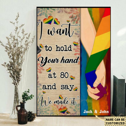 LGBT Couple At My 80 Personalized - Vertical Poster - Owl Ohh - Owl Ohh