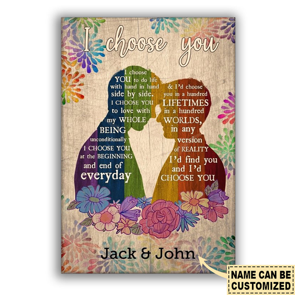 LGBT Couple I Choose You Personalized - Vertical Poster - Owl Ohh - Owl Ohh