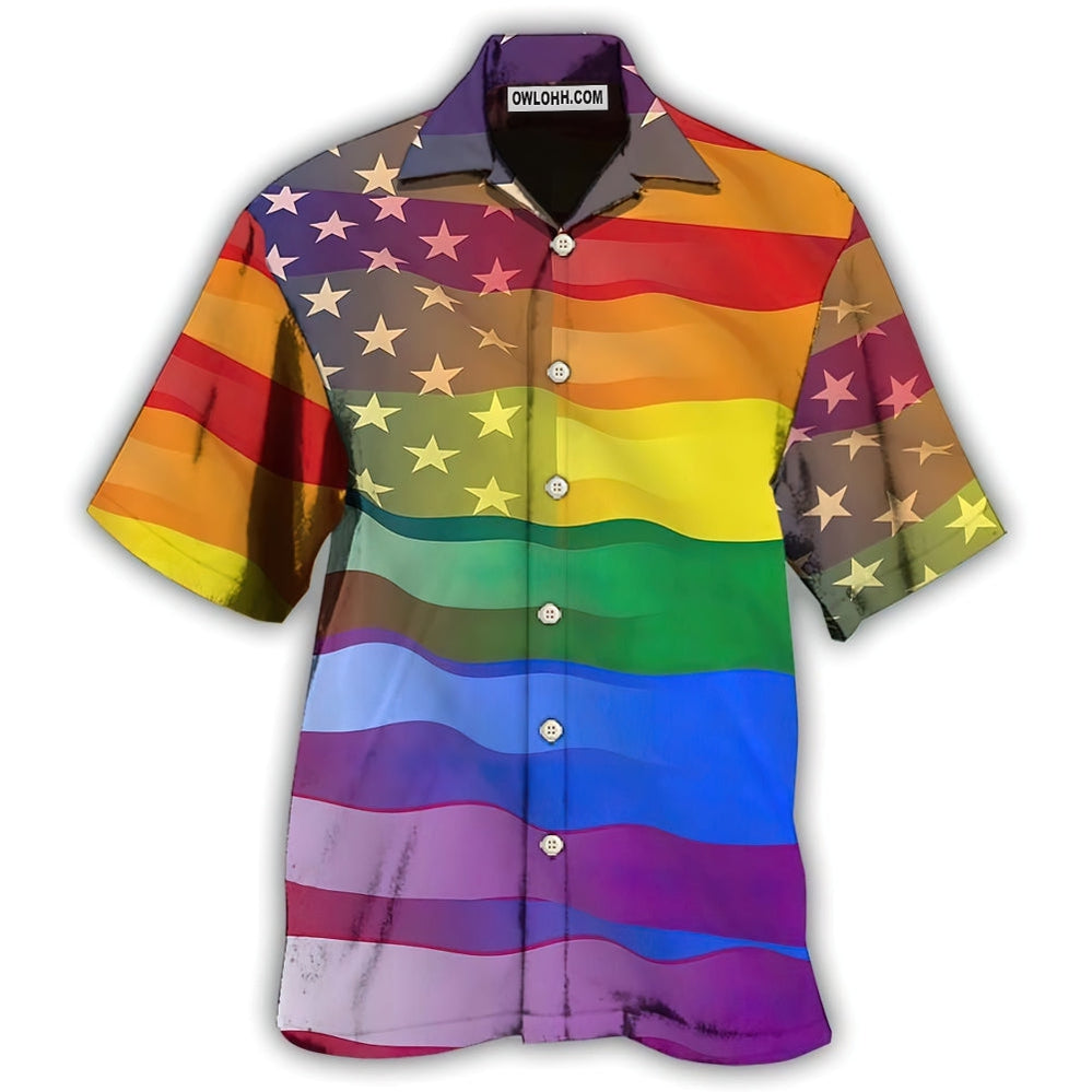 LGBT Love America Peace - Hawaiian Shirt - Owl Ohh - Owl Ohh