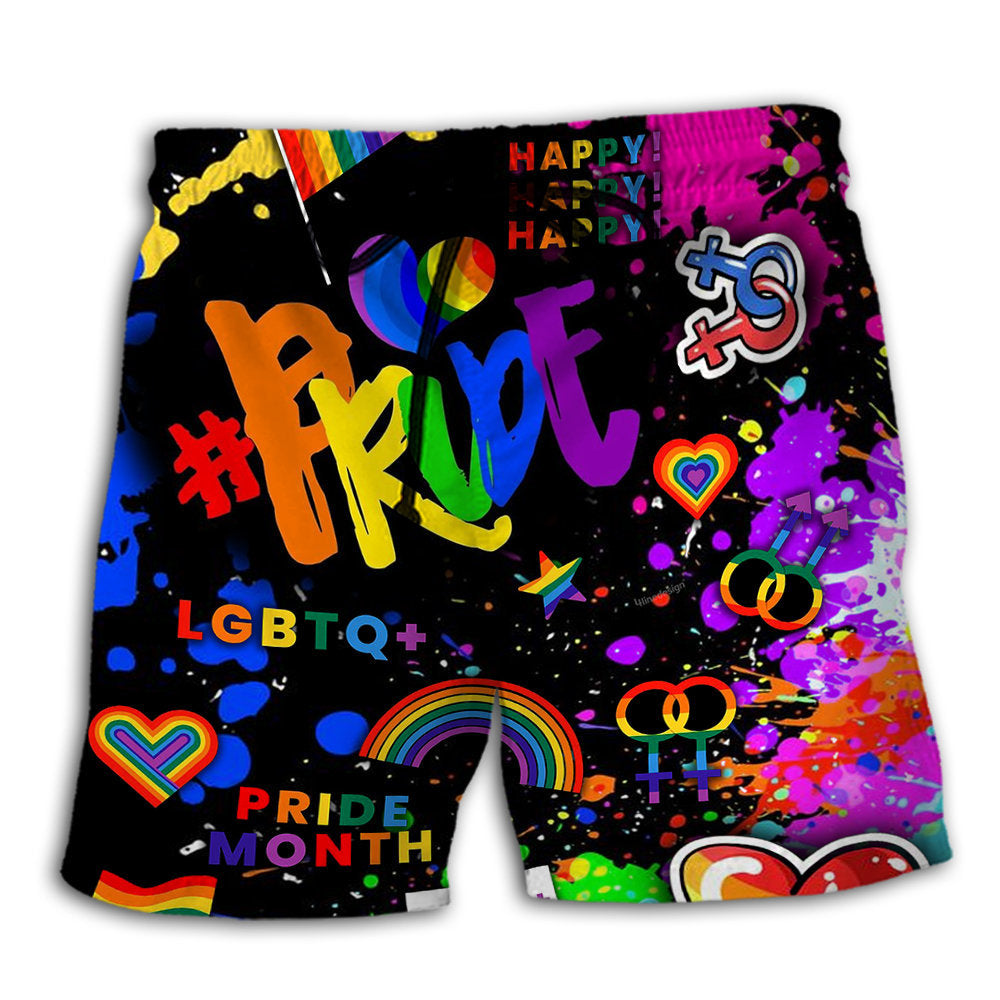 LGBT Pride Mix Color - Beach Short - Owl Ohh - Owl Ohh